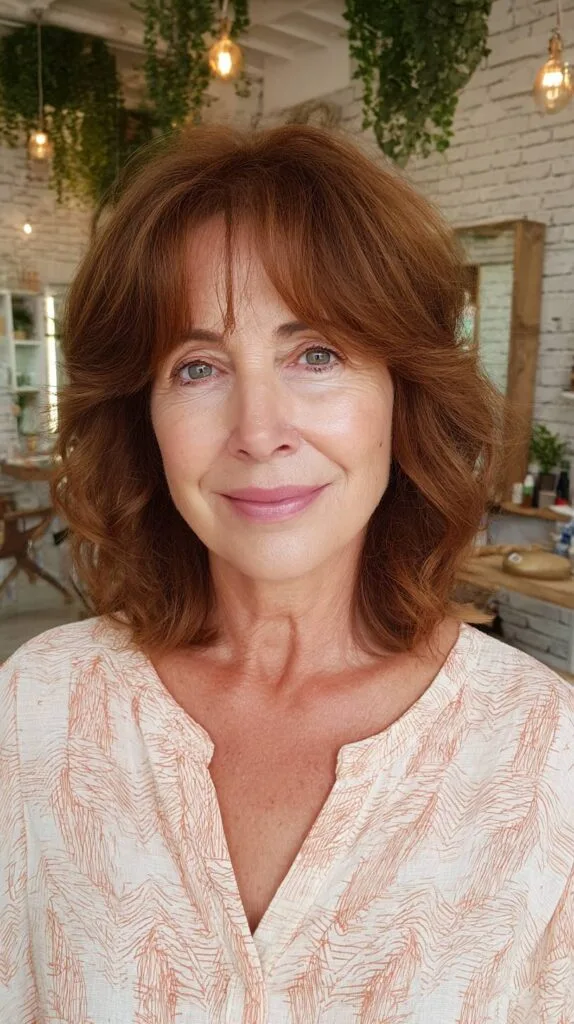 Chic Textured Medium-Length Cut with Soft Curls