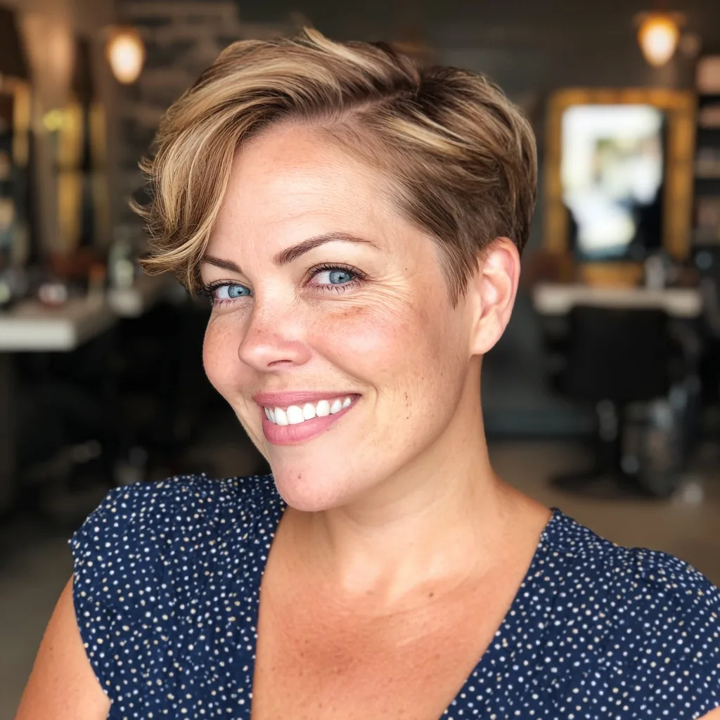Chic Textured Pixie Cut with Bold Side-Swept Layers