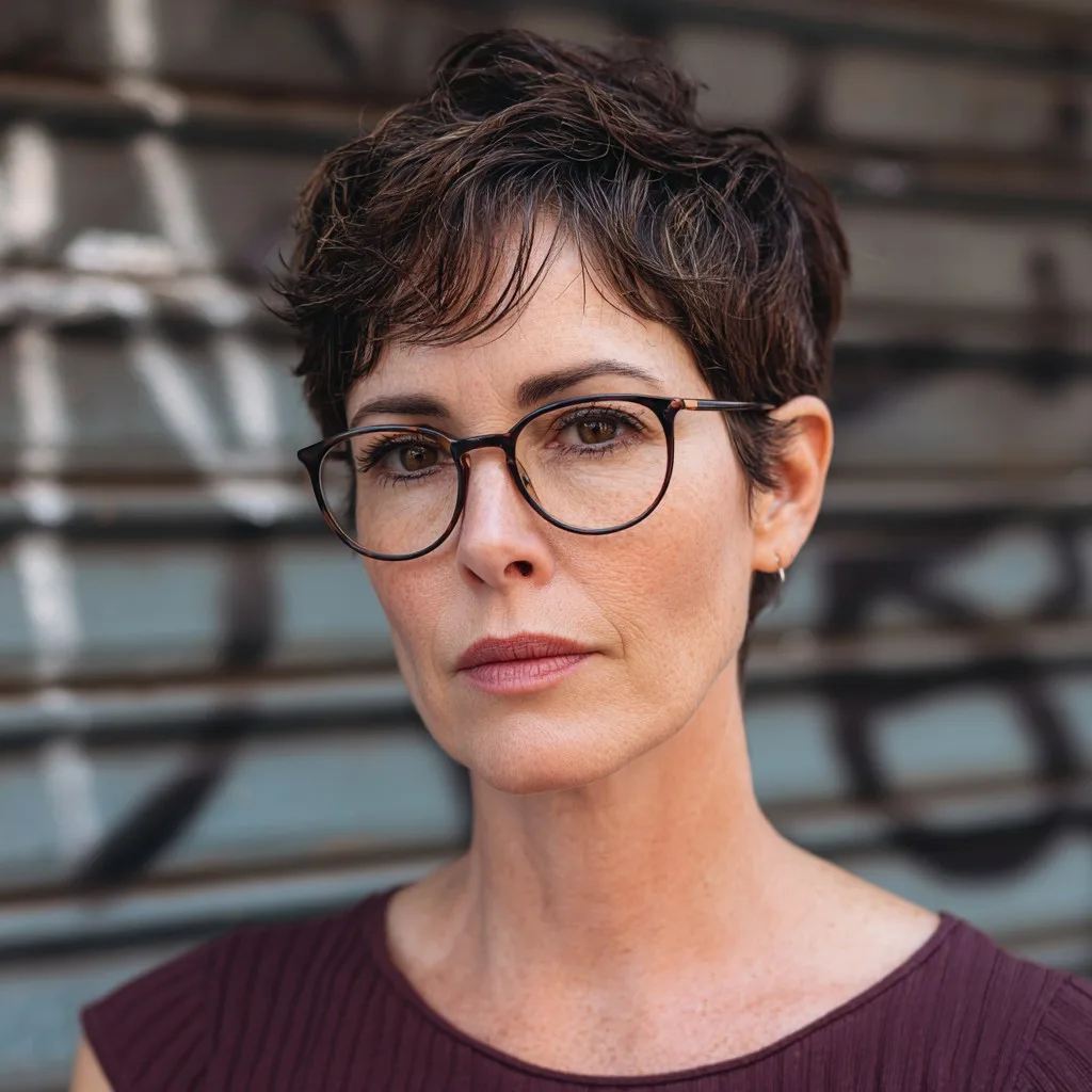 Chic Textured Pixie Cut with Defined Curls