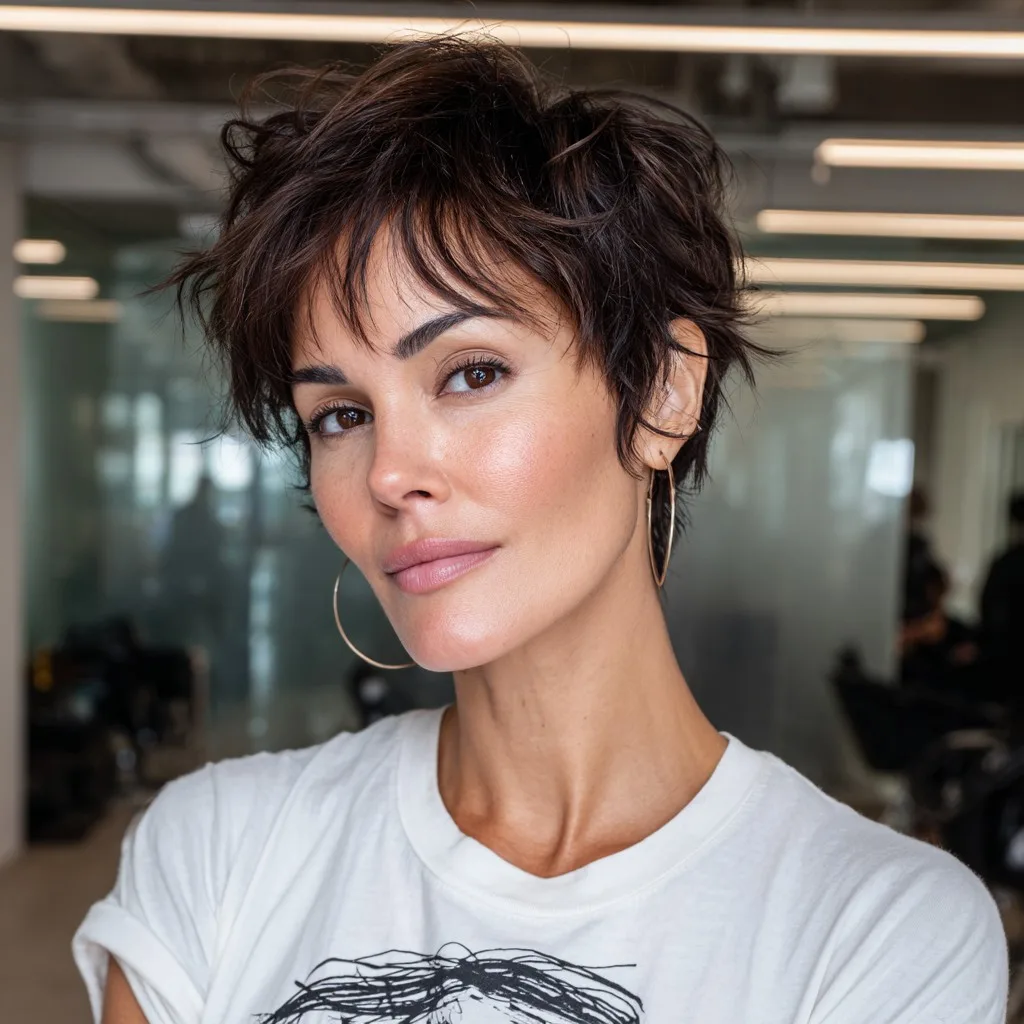 Chic Textured Pixie Cut with Playful Layers