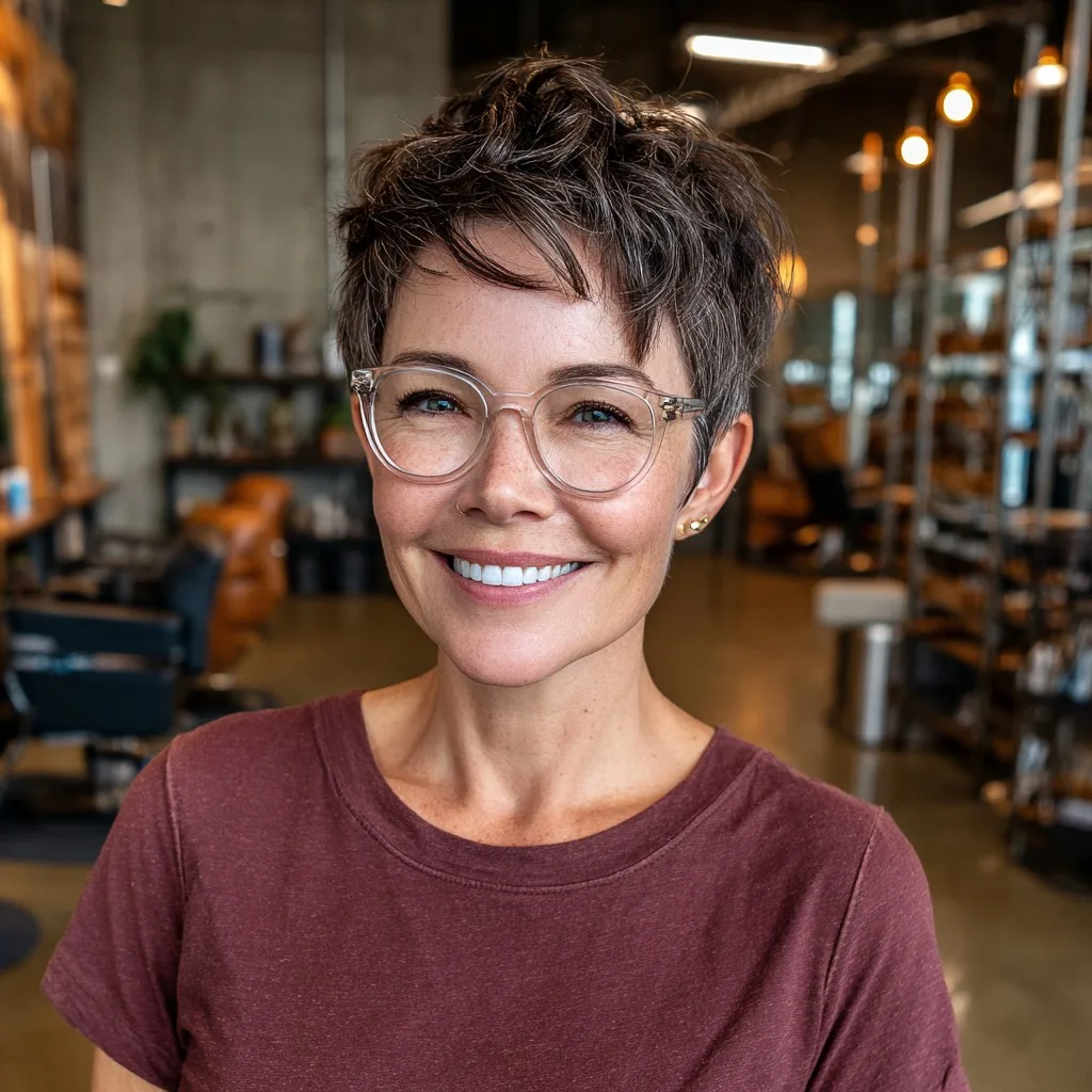 Chic Textured Pixie Cut with Playful Layers