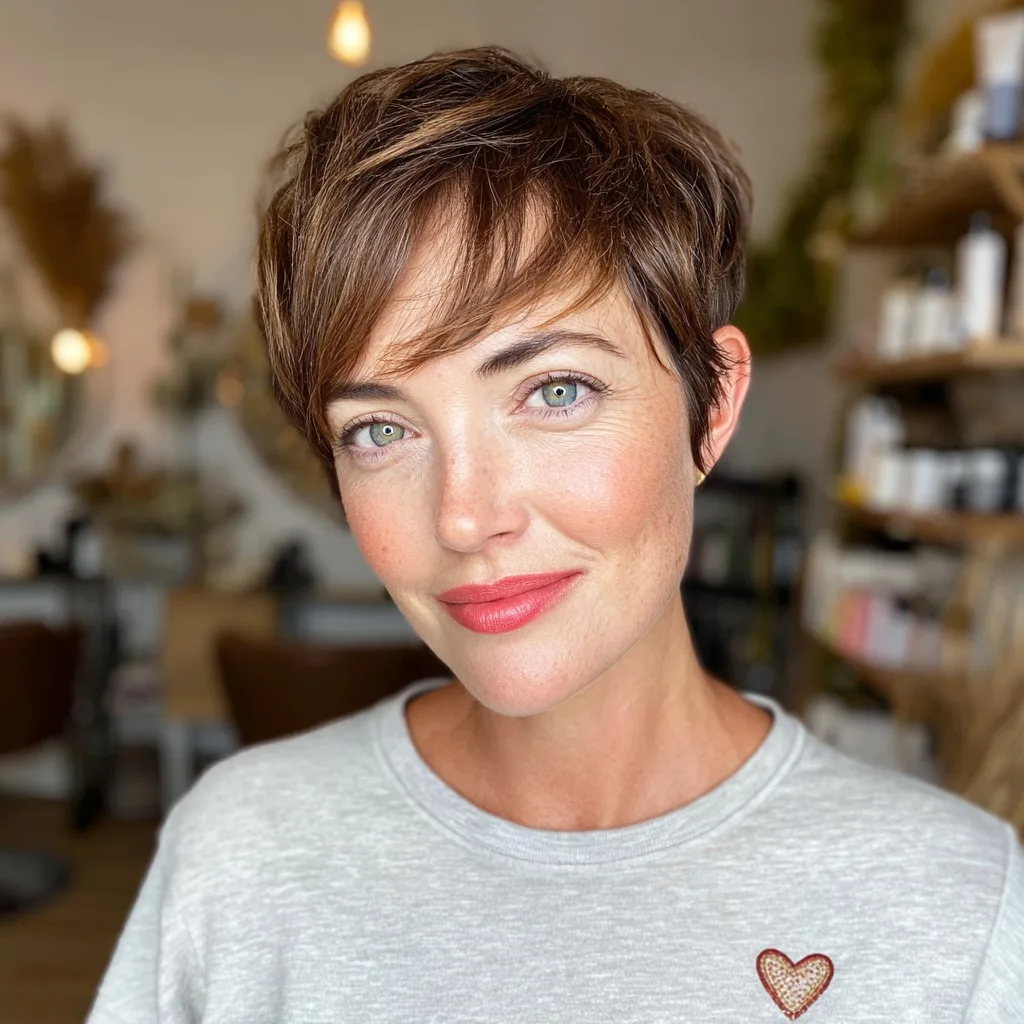 Chic Textured Pixie Cut with Soft Layered Fringe
