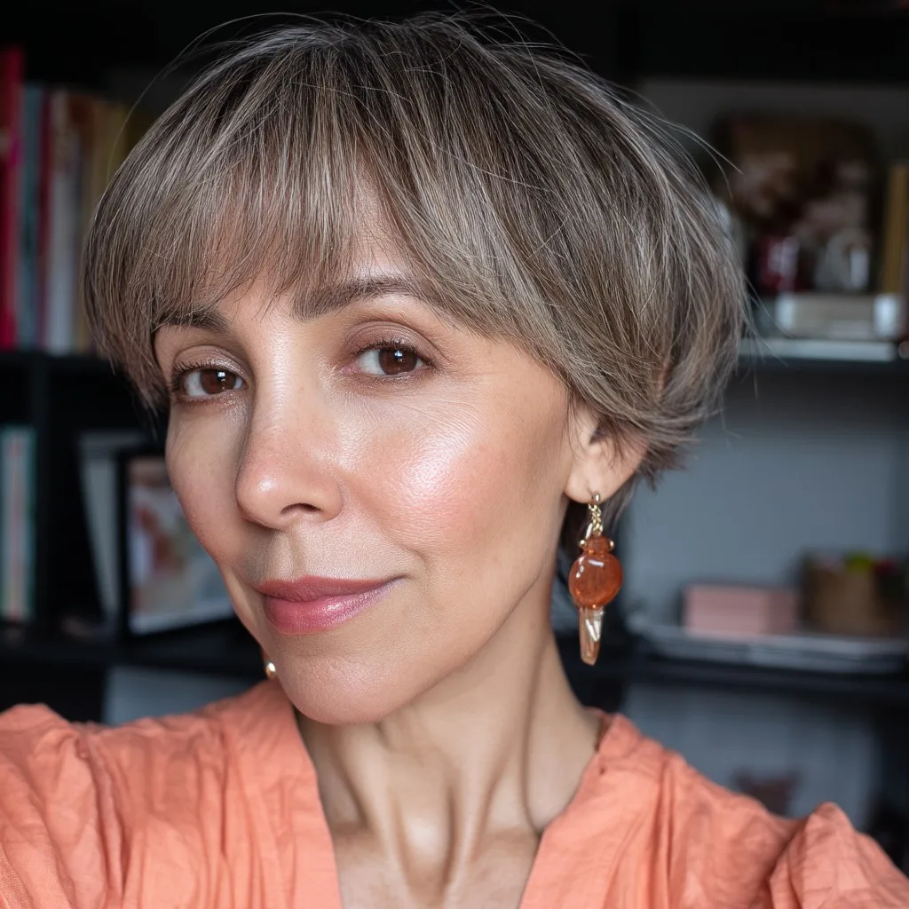 Chic Textured Pixie Cut with Subtle Highlights