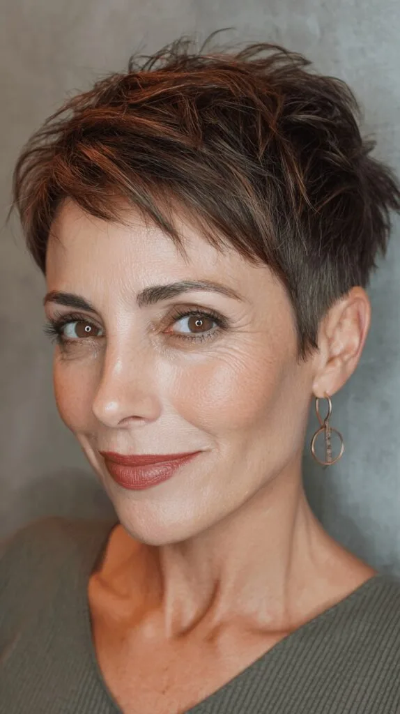 Chic Textured Pixie Cut with Subtle Highlights