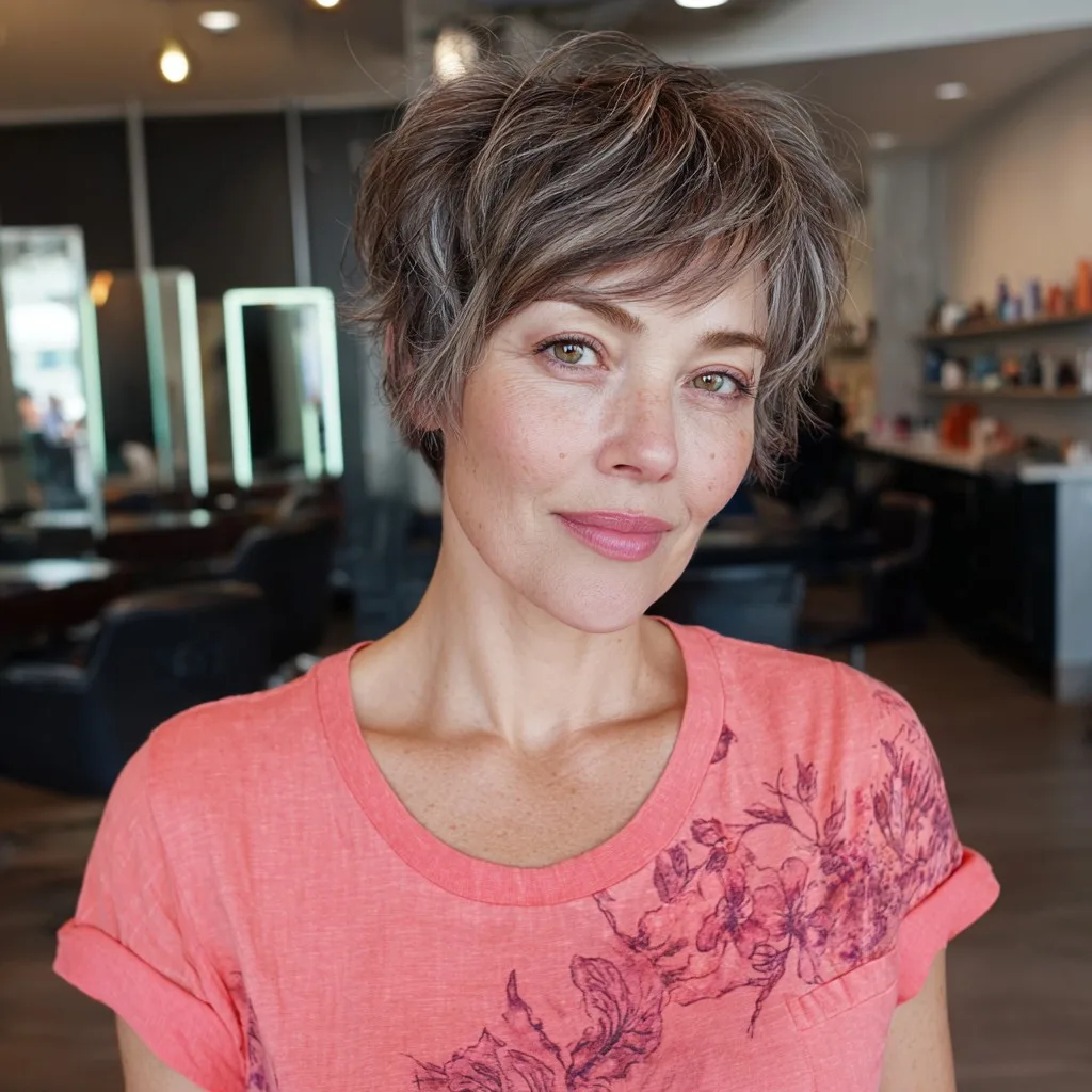 Chic Textured Pixie with Fluffy Layers