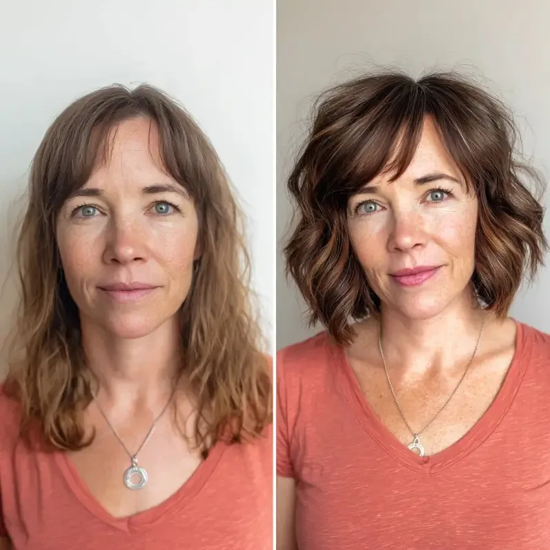 Chic Textured Ripple Bob with Soft Waves