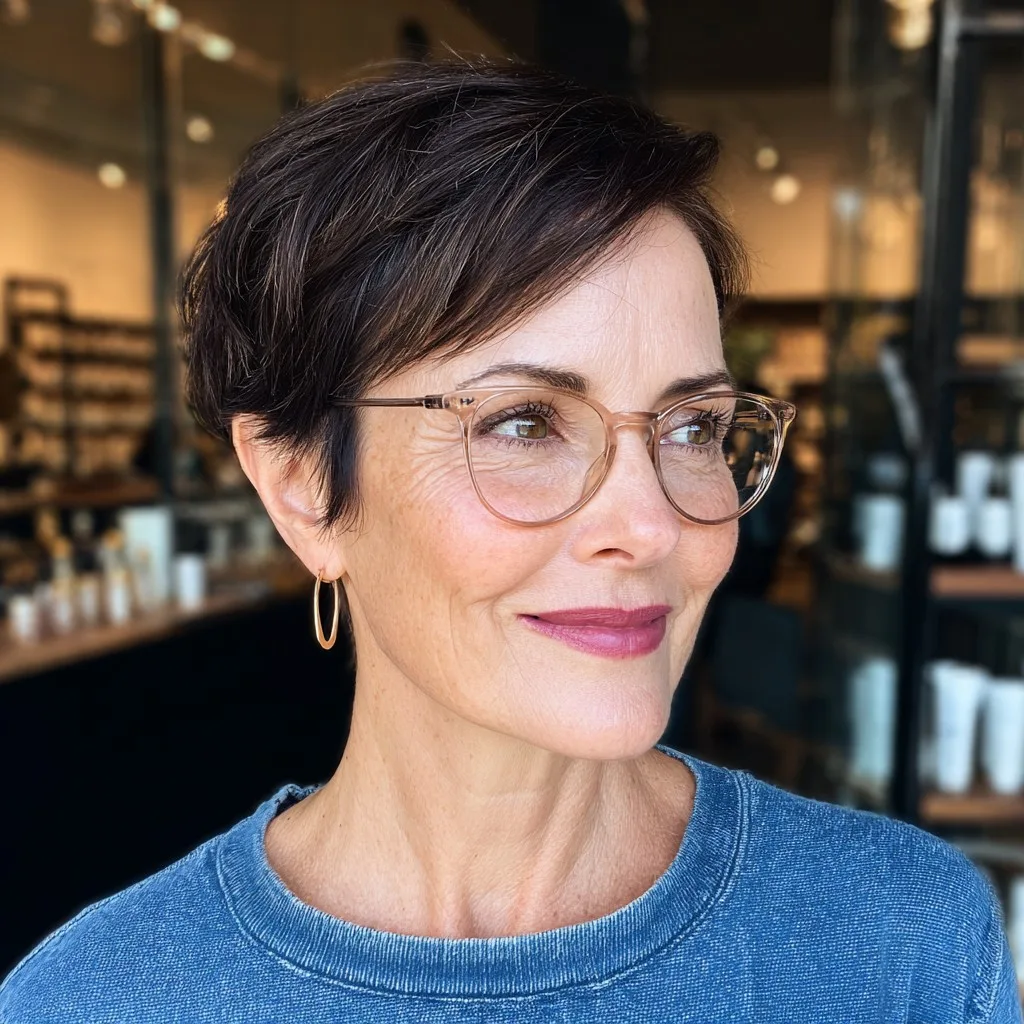Chic Textured Short Cut with Side-Swept Bangs