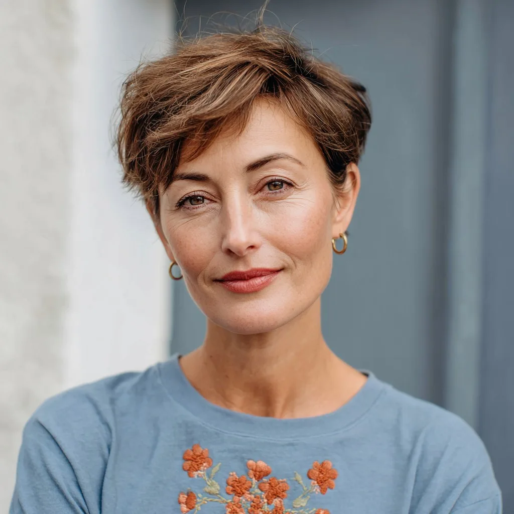 Chic Textured Short Pixie Cut with Subtle Layers