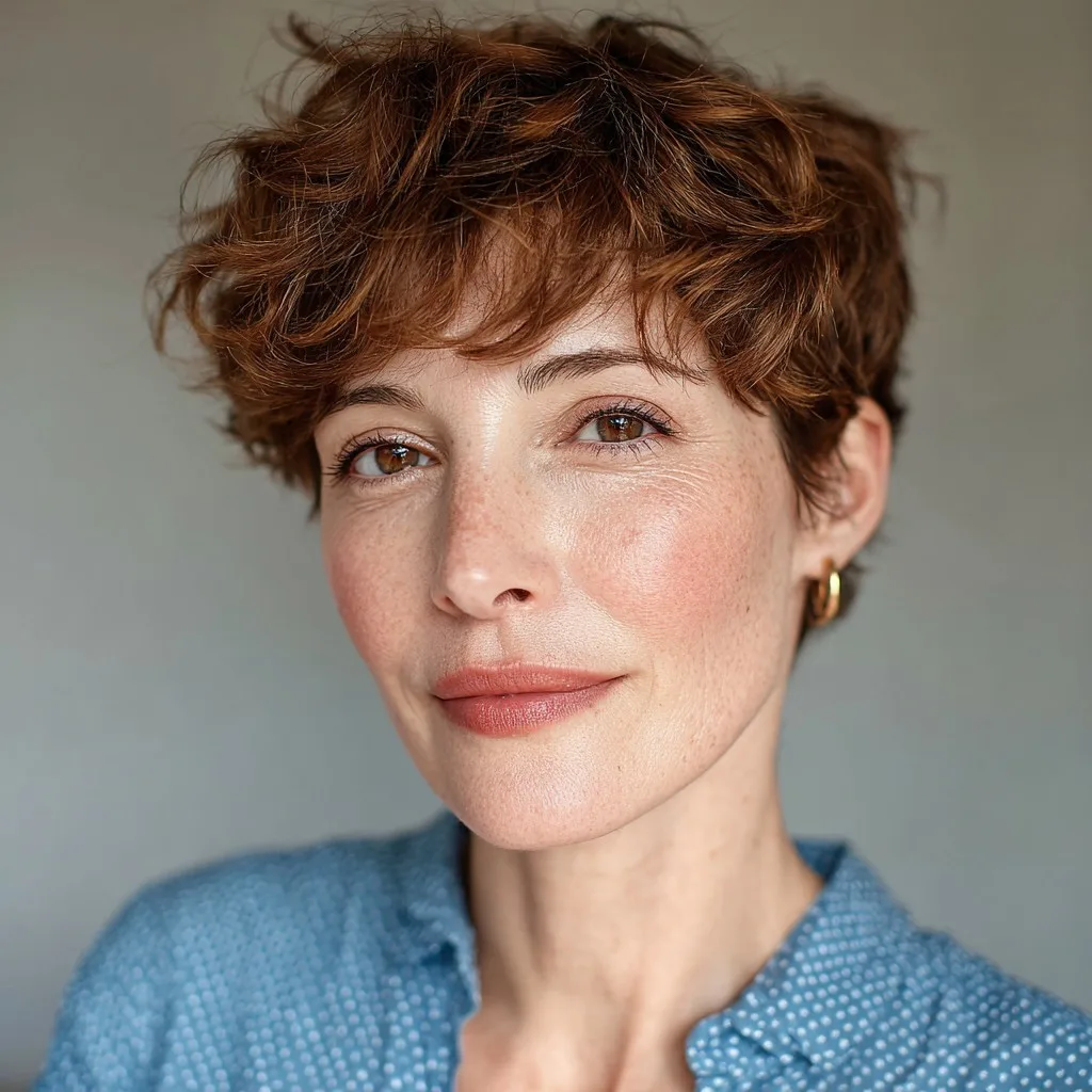 Chic Textured Touseled Pixie with Soft Curls