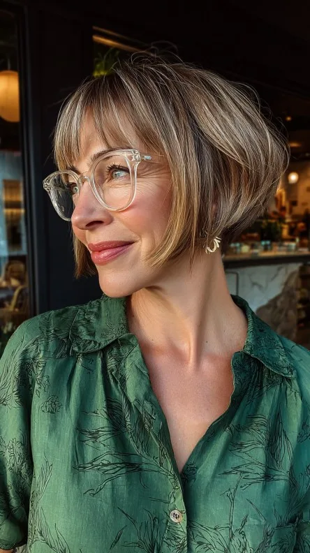 Chic Textured Wedge Bob with Soft Layers