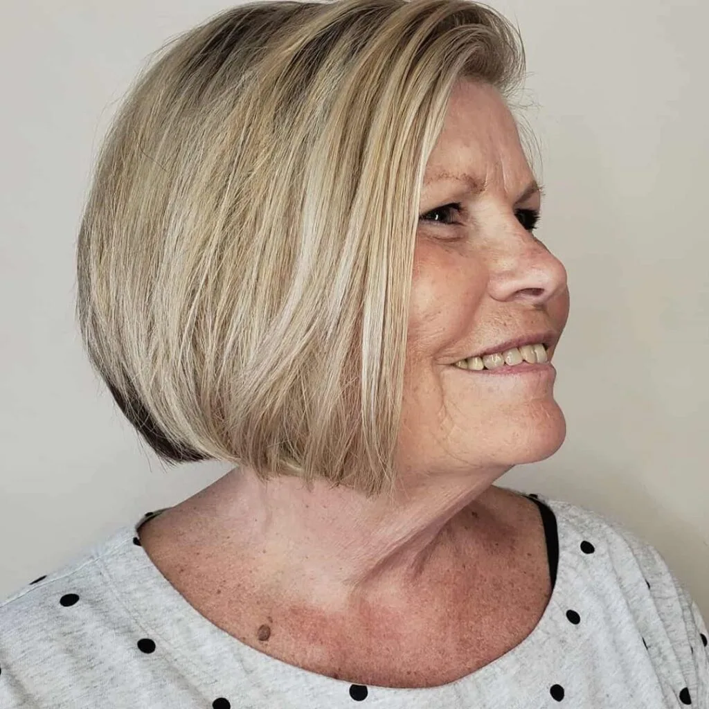 Chin-Length Textured Bob with Added Volume for a 50-Year-Old Woman