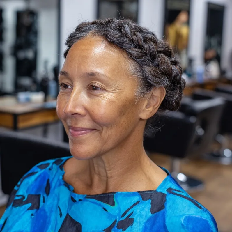 Classic Braided Updo with Natural Texture