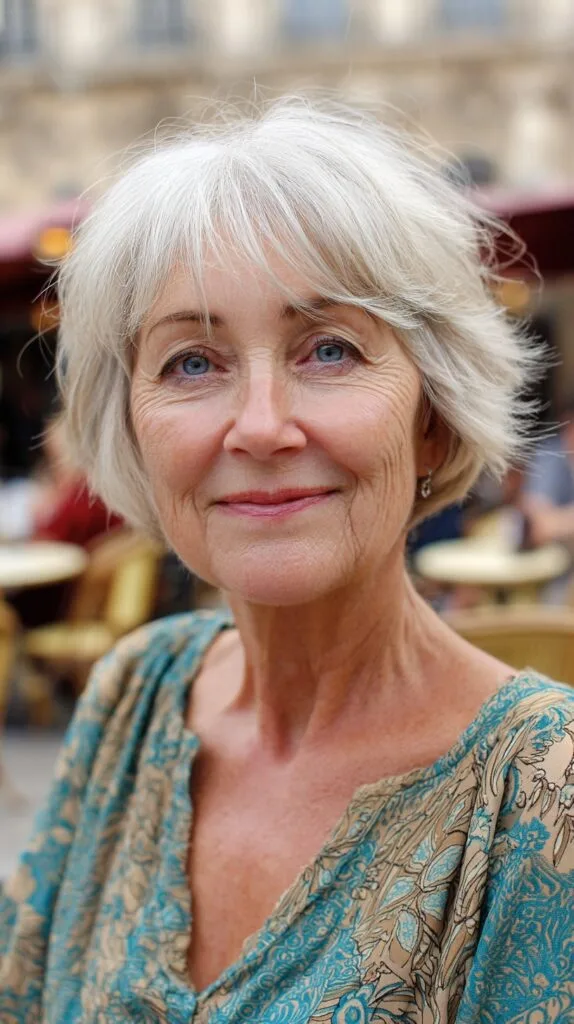 Classic Silver Feathered Bob with Soft Edges