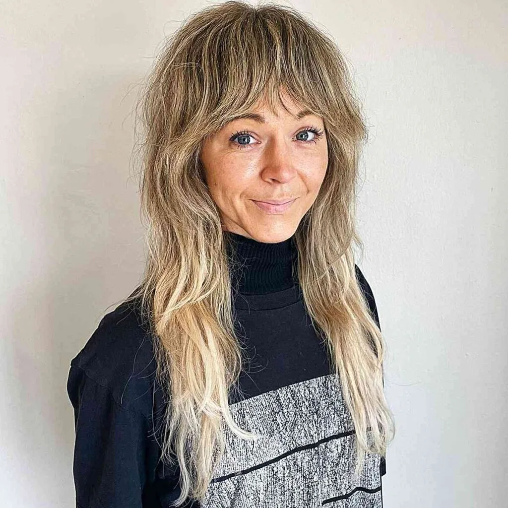 Contemporary Wavy Shag for Older Women