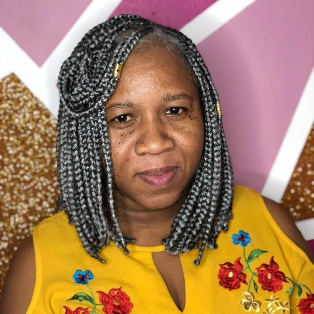 Cornrows hairstyle for older black women