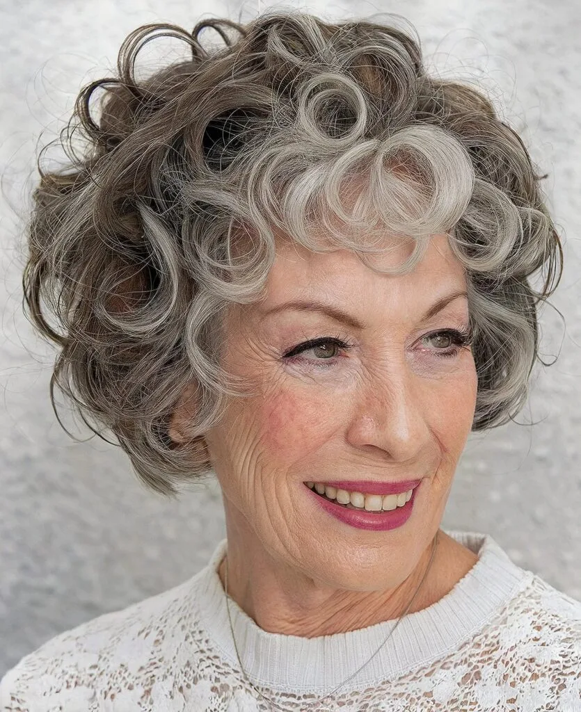 Curly Bob for women past seventy