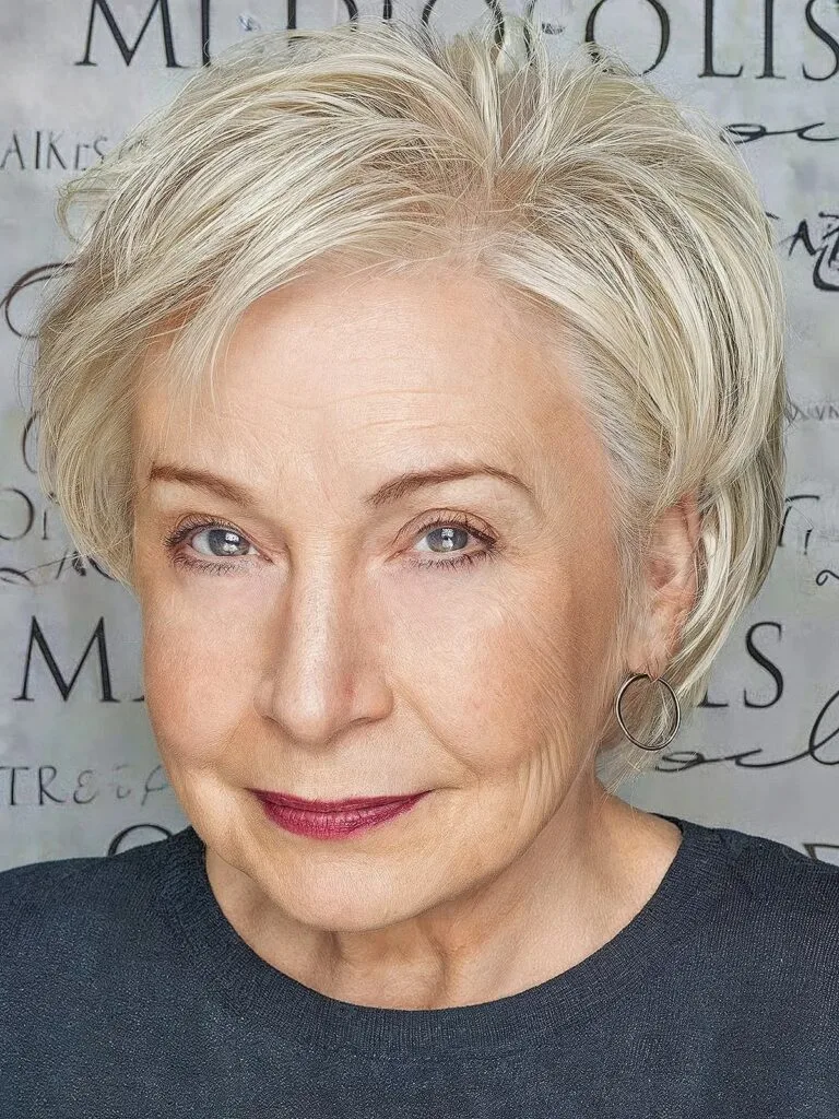 Cute Layered Bob for 70-Year-Olds with Thinning Hair