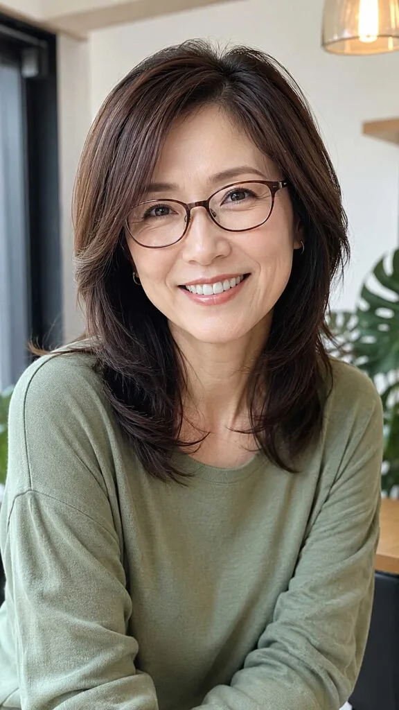 Dark Chocolate Butterfly Cut with Glasses-Clearing Side Layers