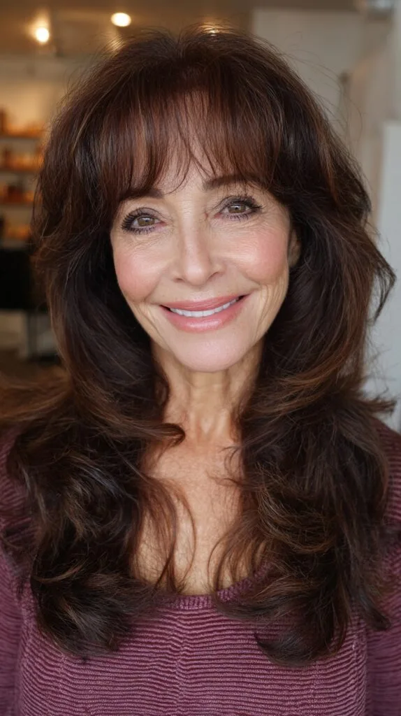 Deep Chestnut Voluminous Layered Waves