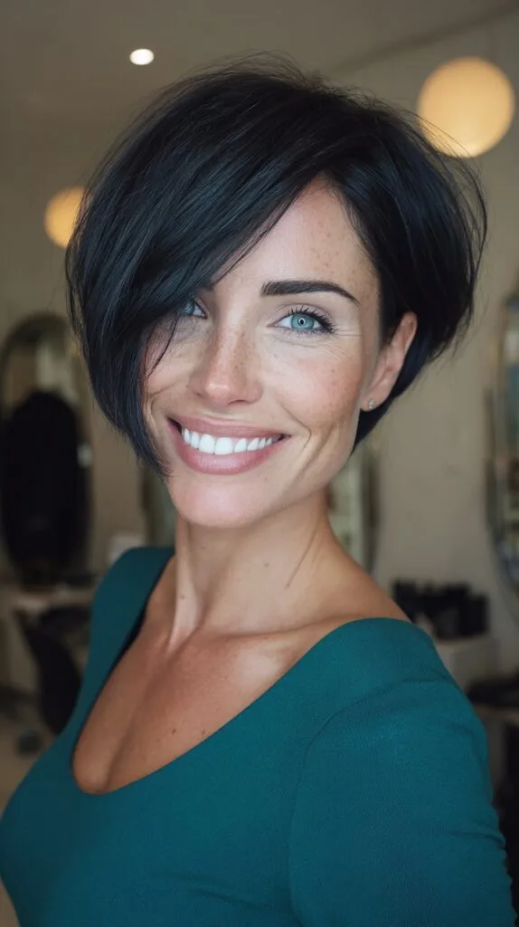 Deep-Side Asymmetrical Chin-Length Stacked Bob