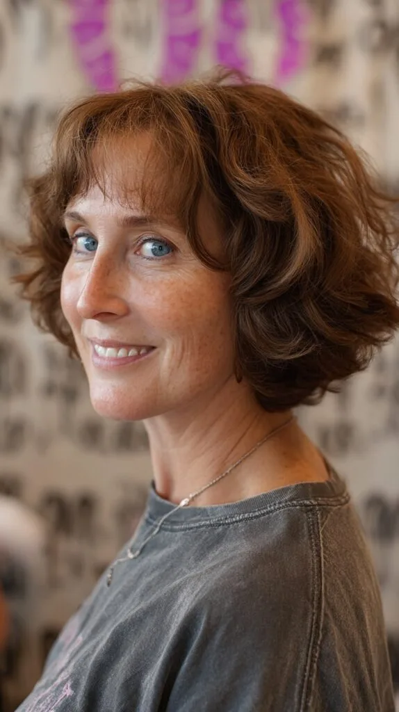 Dynamic Auburn Curl Bob Aligns with Dynamic Personality