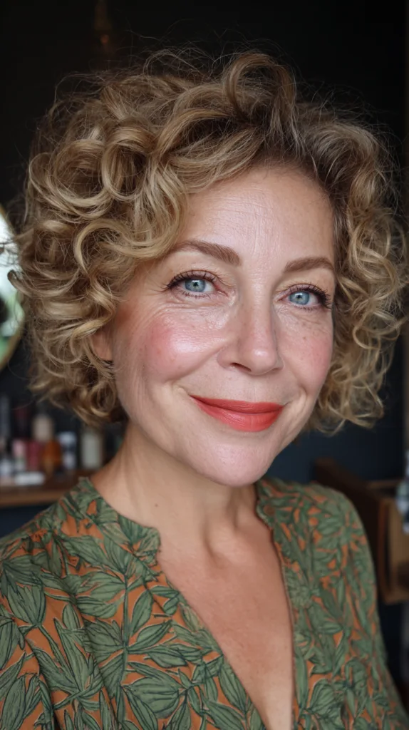 Dynamic Curly Shoulder-Length Cut with Soft Layers