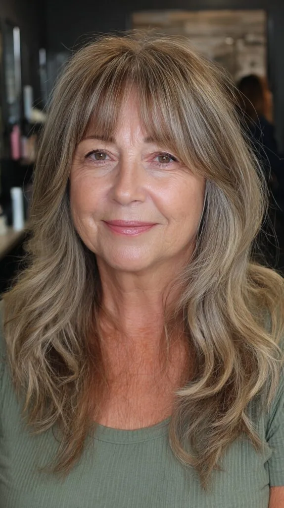 Dynamic Tawny Waves with Soft Curtain Bangs