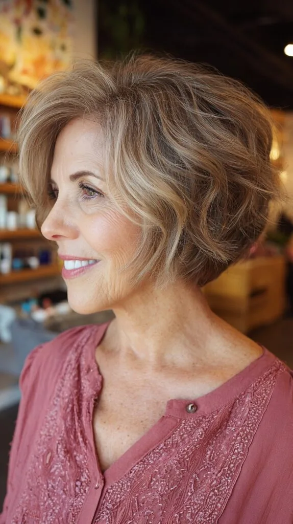 Dynamic Textured Bob with Graduated Layers