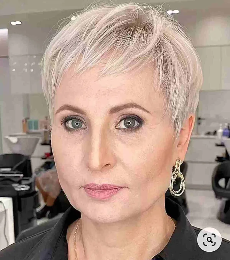 Ear-Length For Women Over 50 Choppy Pixie and Micro Bangs for Finer Locks and Square Face Shapes
