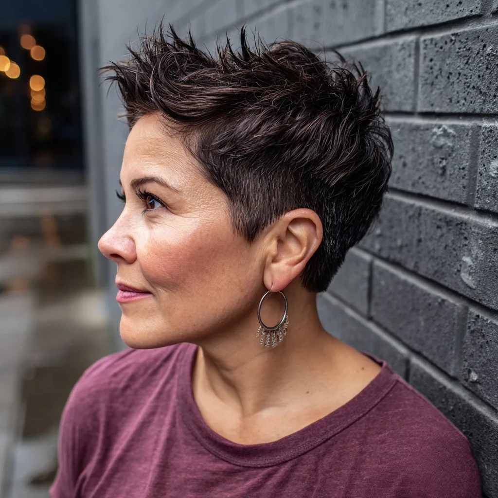 Edgy Textured Pixie Cut with Spiked Layers
