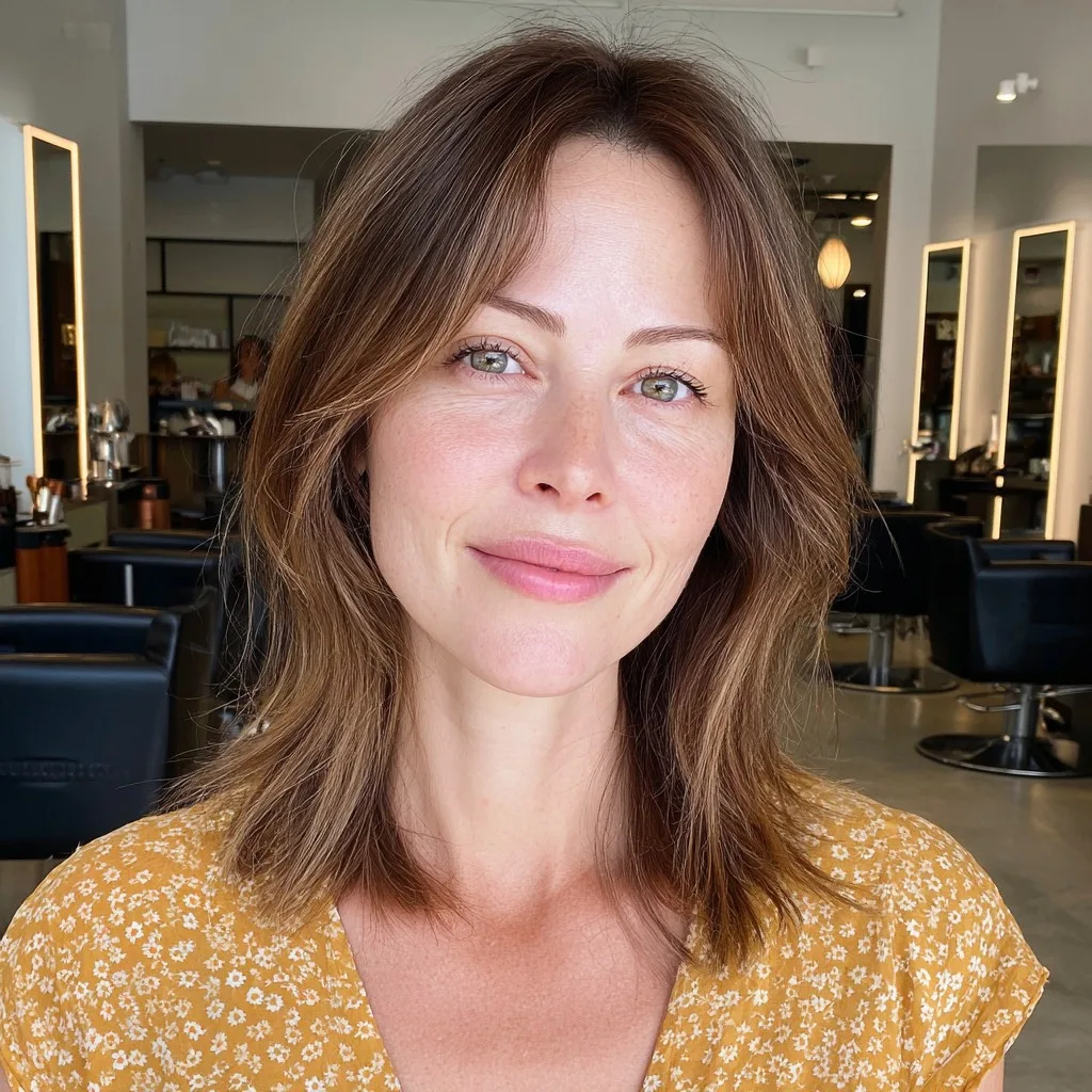 Effortless Mid-Length Shag with Face-Framing Layers