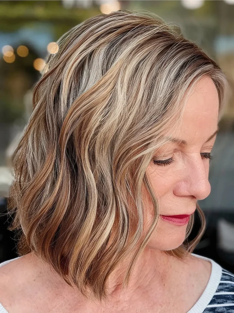 Effortless Wavy Bob for Women Over 60