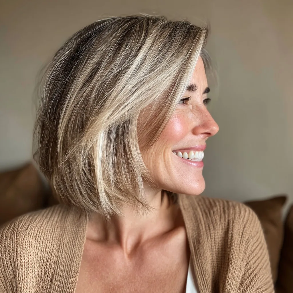 Effortlessly Chic Layered Bob for Fine Hair