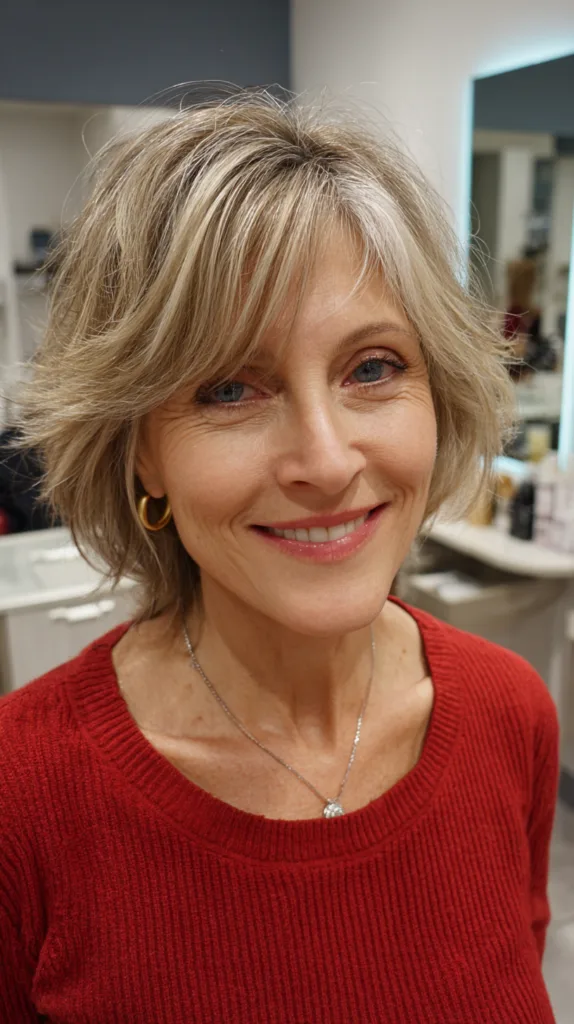 Effortlessly Stylish Long Shag Bob with Subtle Highlights