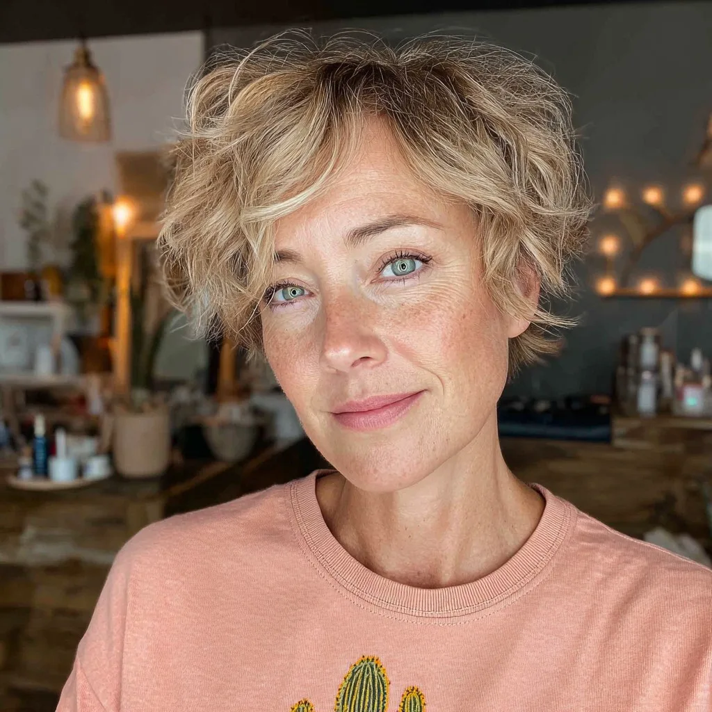 Effortlessly Touseled Pixie with Natural Waves