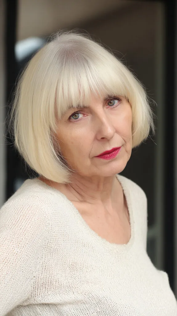 Elegant Blunt Bob with Face-Framing Bangs