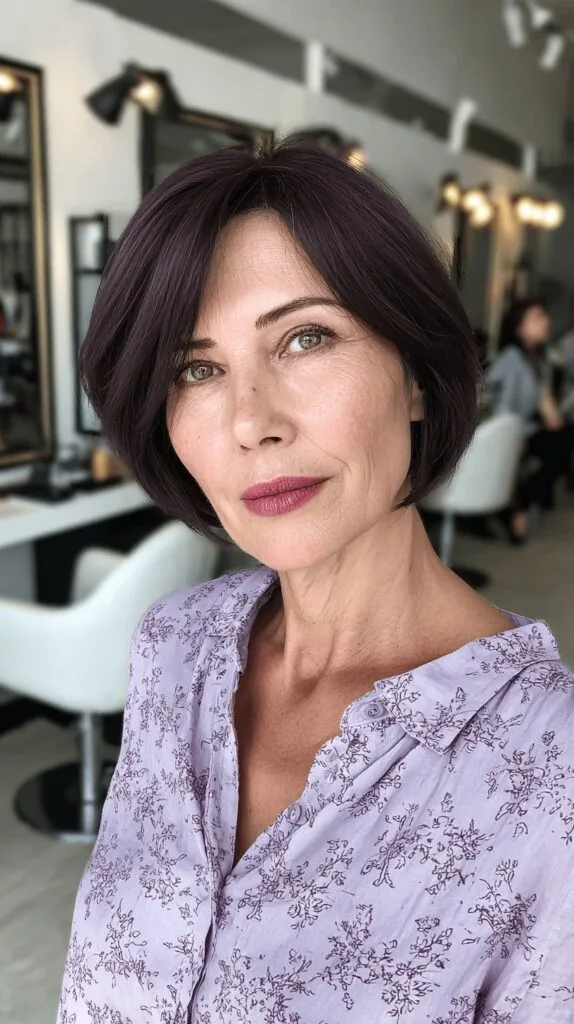 Elegant Deep Plum Bob with Subtle Layers