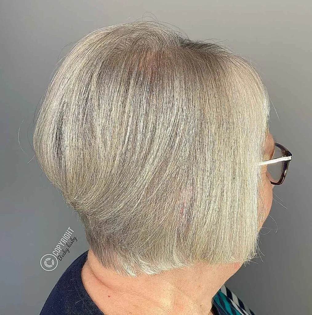 Elegant Graduated Bob for older women over 60 with fine hair