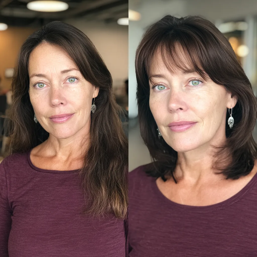 Elegant Layered Lob with Wispy Bangs