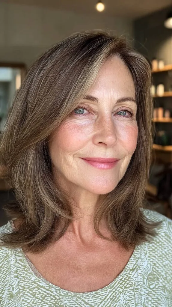 Elegant Medium-Length Cut with Subtle Face-Framing Layers