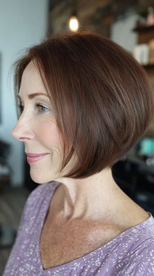 Elegant Rich Auburn Floating Bob with Subtle Movement