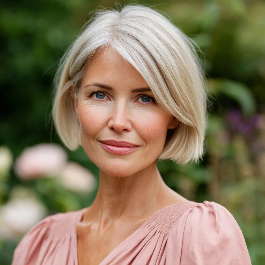 Elegant Soft Blonde Bob with Subtle Layers