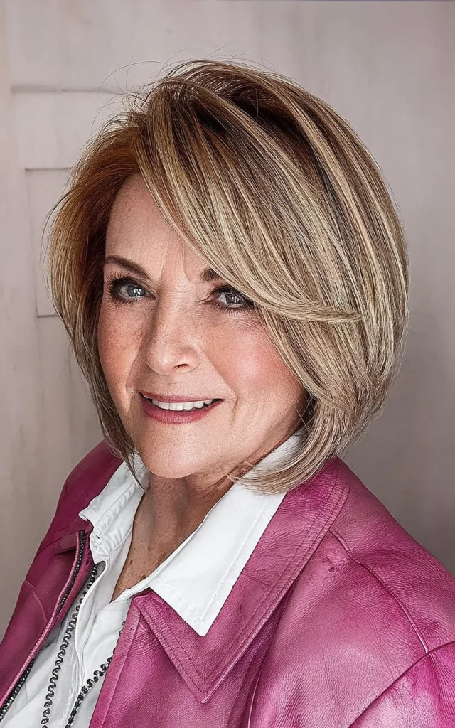 Full-Bodied Bob for Fine Hair for Women in Their 60s
