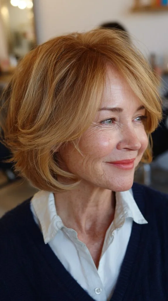 Golden Auburn Layers for Thin Hair