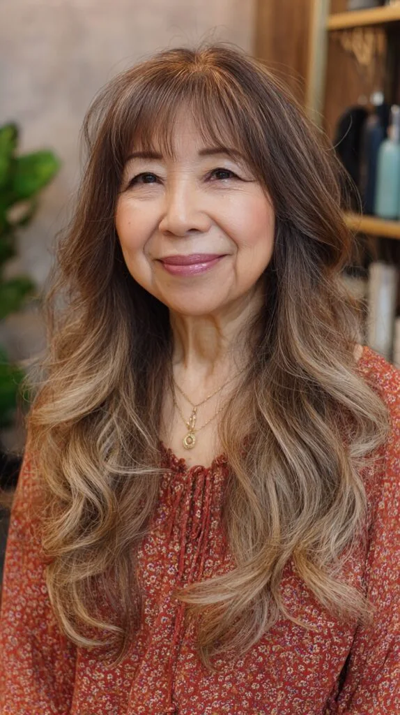 Graceful Golden Blonde Waves with Soft Layers