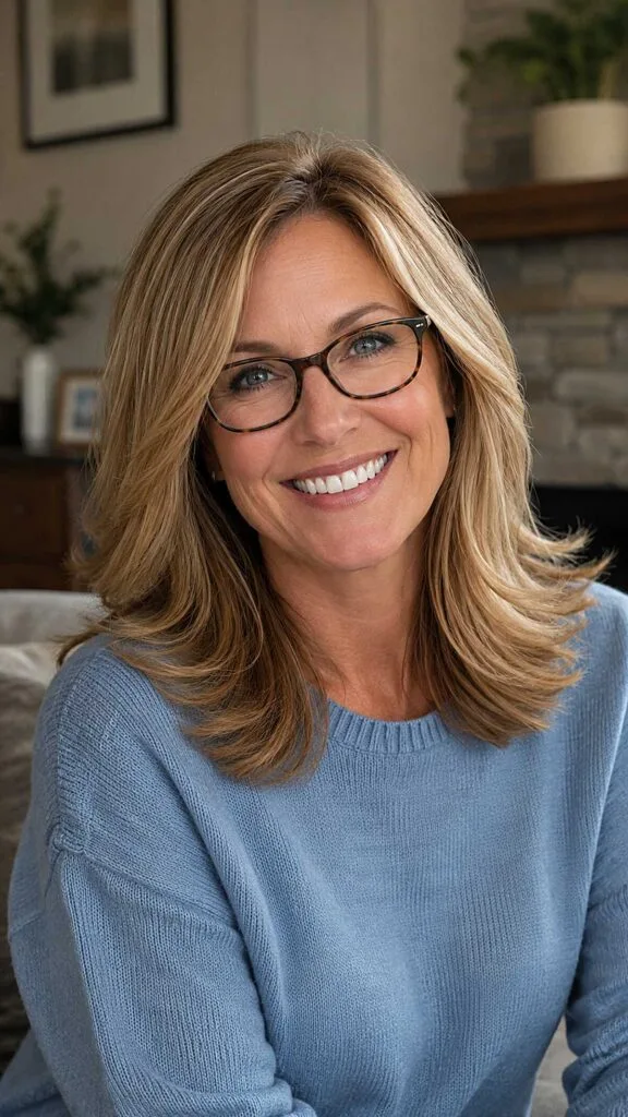 Honey Bronde Butterfly Cut with Glasses-Clearing Layers