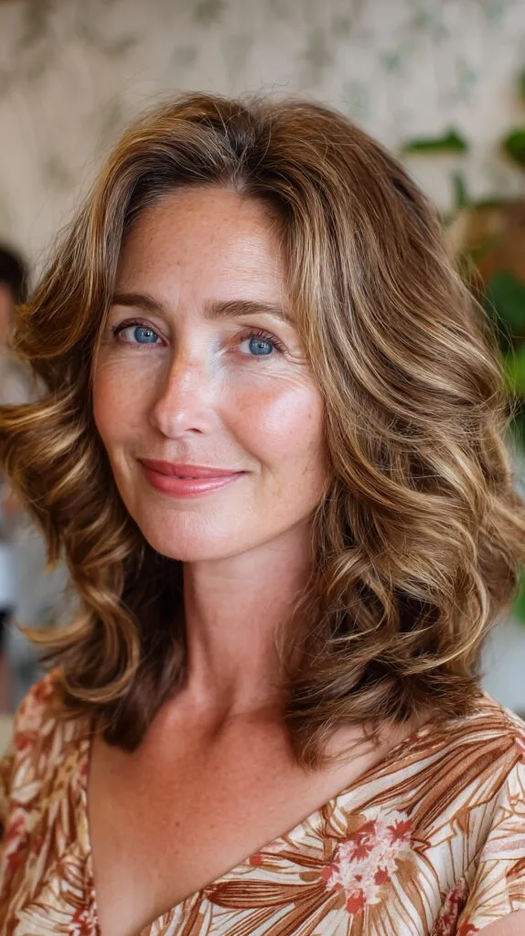 Light Caramel Waves with Soft Blonde Highlights