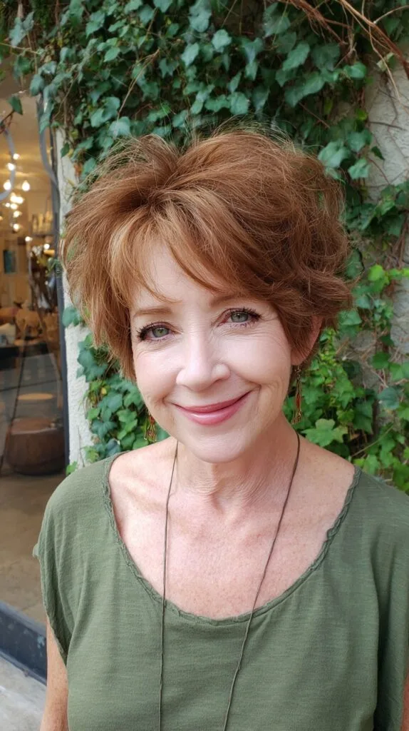 Lively Copper Volumetric Pixie with Subtle Curls