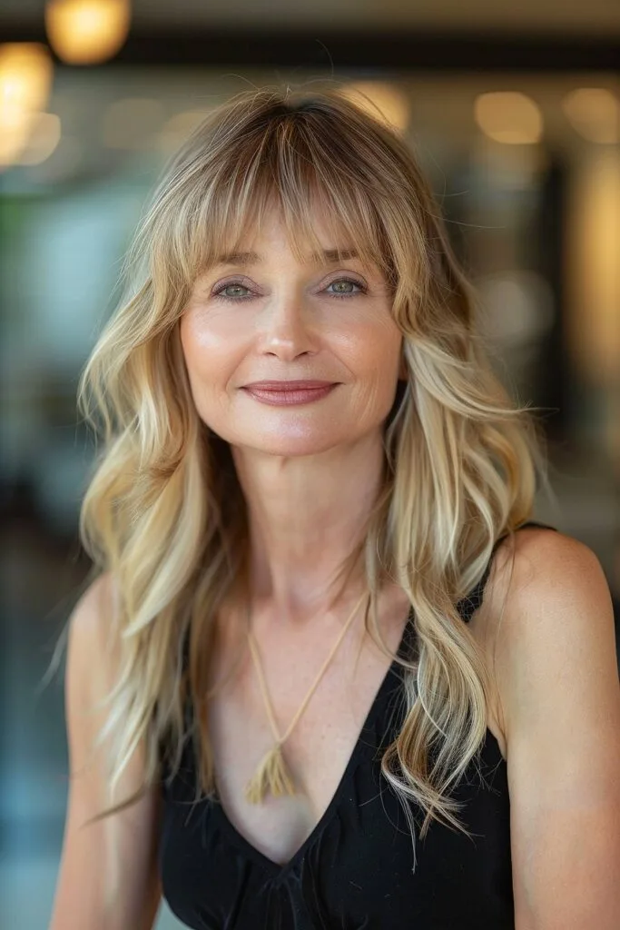 Long blonde hair idea for women over 50