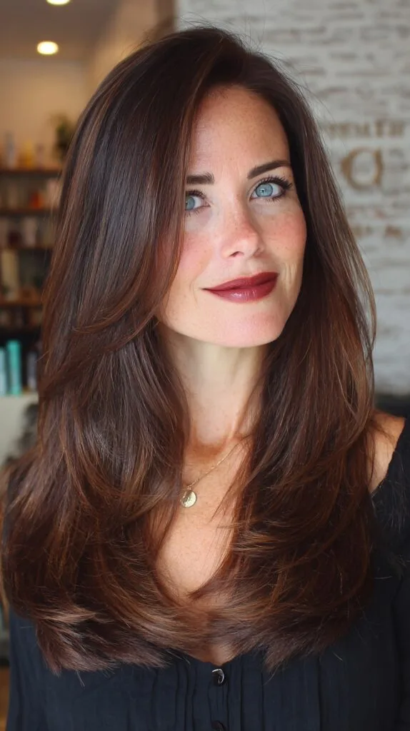 Luxurious Deep Mahogany Waves